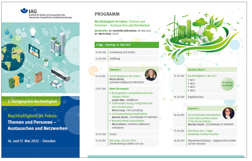 Abbildung 2: Programm des zweiten Fachgesprächs Nachhaltigkeit | © Quelle: IAG