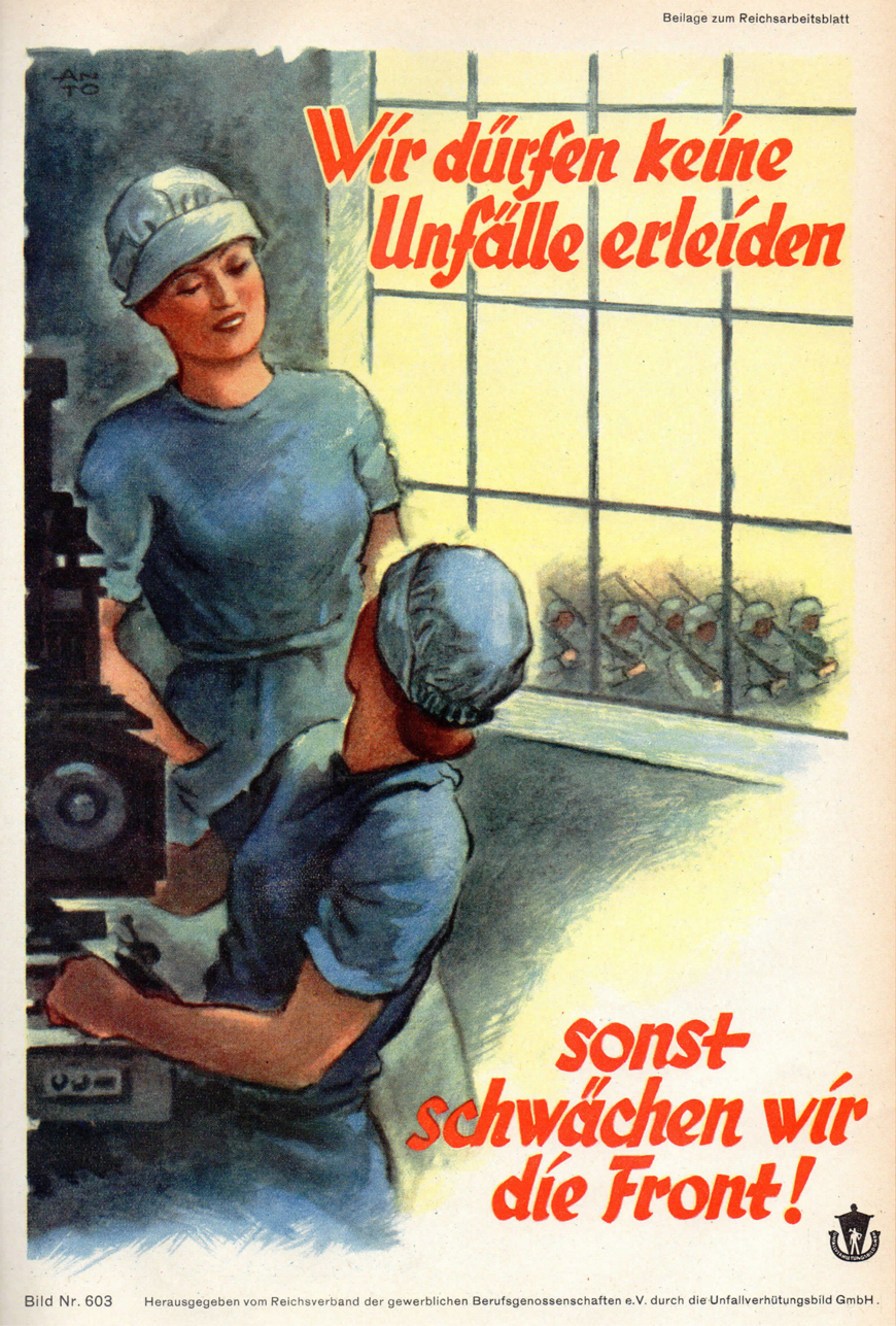 Abbildung 2: Die Nationalsozialisten nutzten die Unfallverhütungspropaganda, um ihre politischen Botschaften in die Betriebe zu tragen. | © Reichsarbeitsblatt, 1940 (29), S. 180